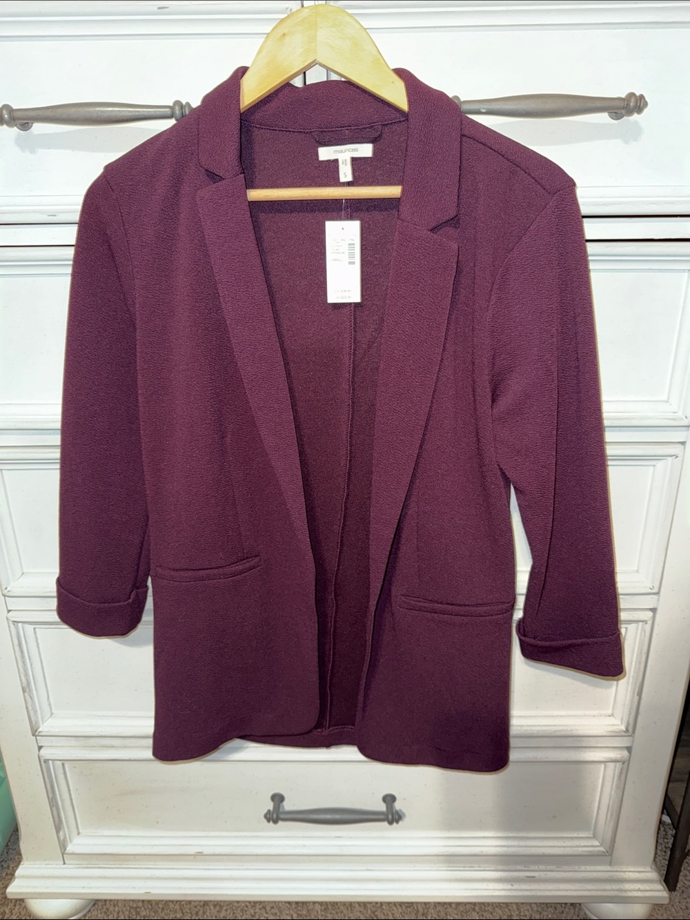 Maurices Plum Open-Front Blazer